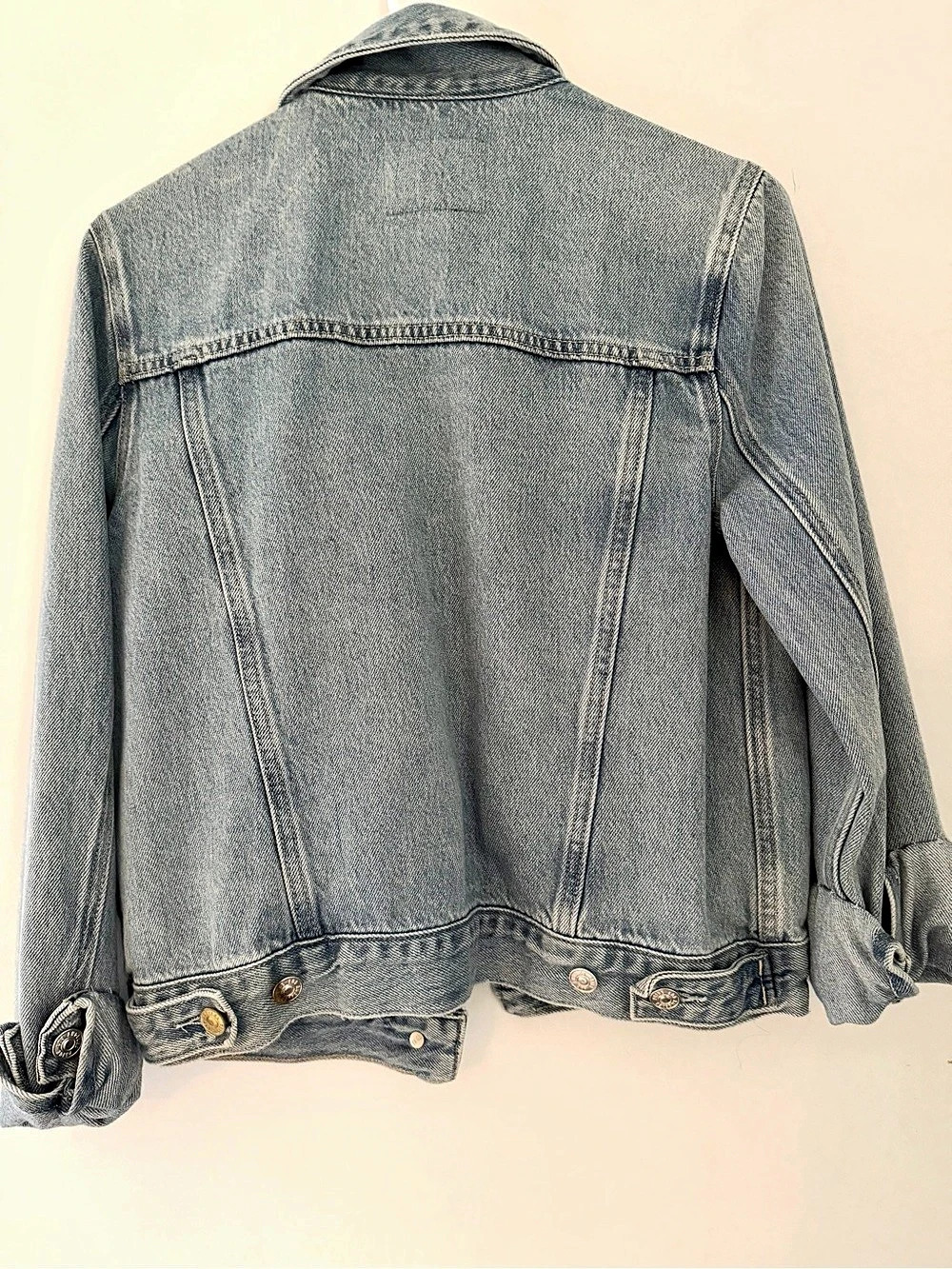 PAIGE Rowan Jacket Razz Distressed Denim Jacket - Picture 2 of 5